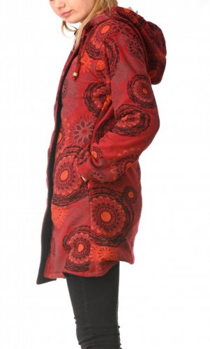 Fleecový kabátek červený - Velikost: L