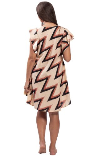 Krátké šaty KALA béžovo hnědé