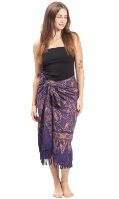Sarong BALI BATIK fioletowy IX.