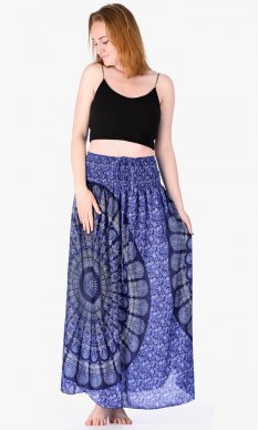 Długa spódnica / sukienka Mandala niebieska