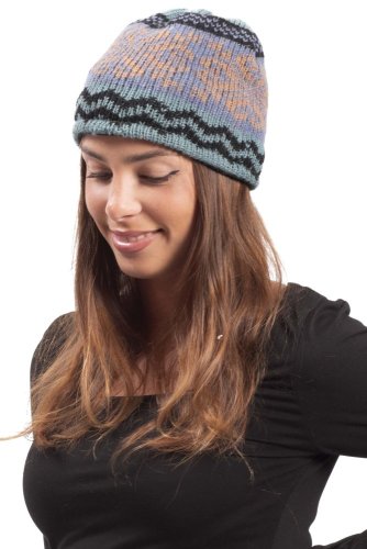 Vlněná čepice se vzorem NOMAD modrá