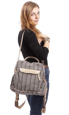 Batoh 2v1 VANYA čierno-béžový II.