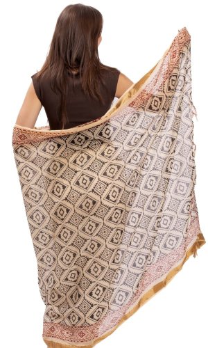 Sarong / szalik JALA / ornament czerwono-czarny II.
