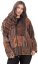 Ciepła kurtka PATCHWORK brązowa - Rozmiar: 2XL
