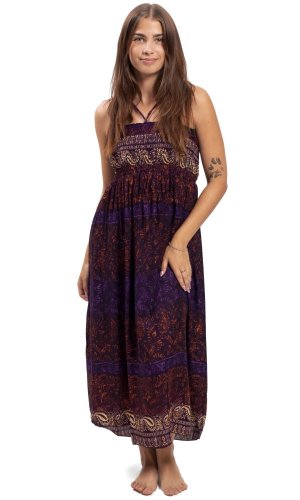 Dlouhá sukně / šaty THAI STAINED fialová I.