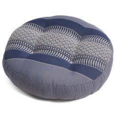 Meditačný podsedák okrúhly FUTON šedo-modrý I.