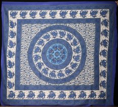 Mandala duża niebieska Bagru