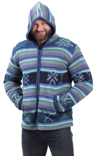 Kurtka dzianinowa BHUTAN niebieska