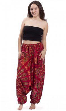 Harémové kalhoty / Sultánky MANDAL COLORFULL červené
