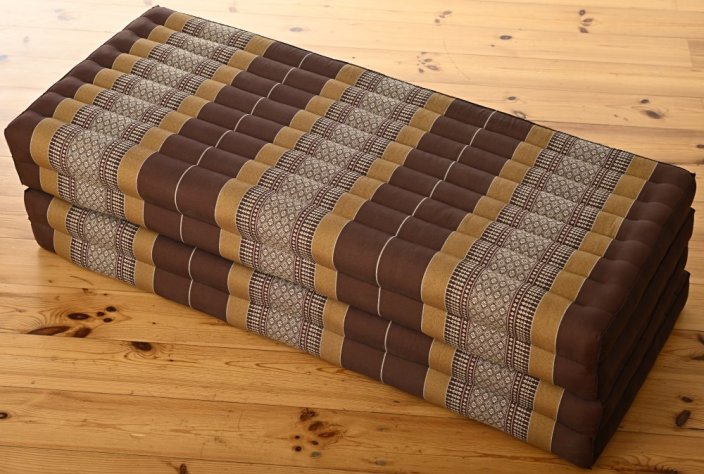 Futon składany Comfort brązowo-brązowy 120 cm