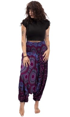 Háremové nohavice / Sultánky THAI RINGS fialové