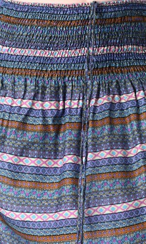 Długa spódnice / suknia paski niebieska
