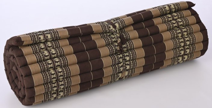 Futon rolowany brązowy Słonie 120cm