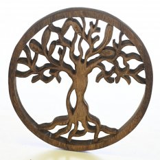 Dřevěný nástěnný strom života Spring natural ø 20 cm