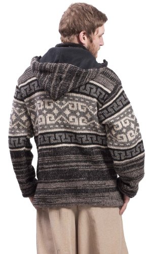 Vlněná svetrobunda NORTH šedočerný melír
