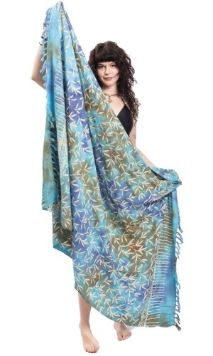 Sarong BALI BATIK modrý I.