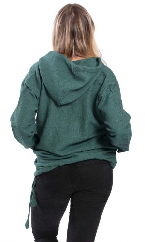 Bluza unisex z kapturem RAHUL WAFLAR w kolorze szmaragdowej zieleni