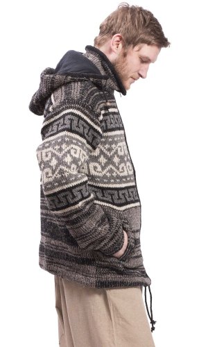 Vlněná svetrobunda NORTH šedočerný melír