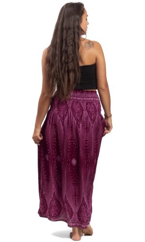 Dlouhá sukně / šaty THAI PEACOCK bordó I.