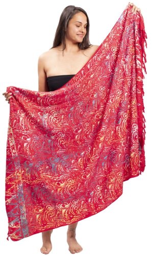 Sarong BALI BATIK czerwony V.
