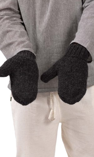 Vlněné palcové rukavice / antracitové II.