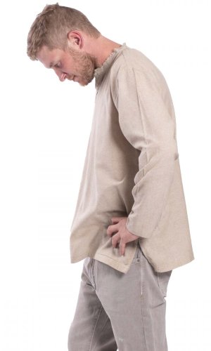 Košile Nepál / ETNO KURTA tmavě béžová BOHO