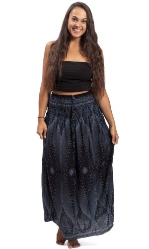 Dlouhá sukně / šaty THAI PEACOCK černá II.