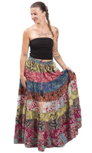 Volánová sukně v etno stylu multicolor LXXIX.