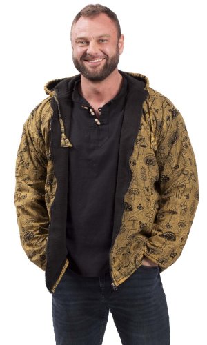 Kurtka z kapturem MUSHROOM ochra - Rozmiar: 2XL