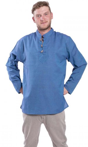 Košeľa Nepál / ETNO KURTA fluorescenčná modrá