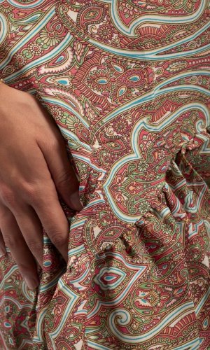 Dámské šaty dlouhé SNEHA růžovo-zelené I.