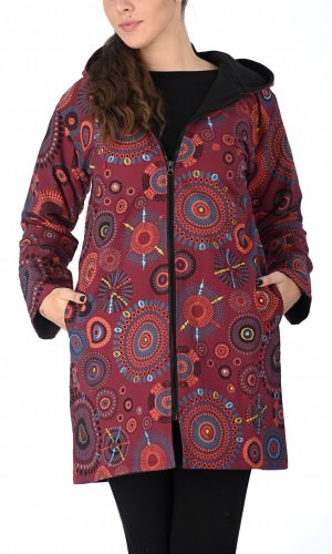 Dámský kabát Amala červený - Velikost: XL