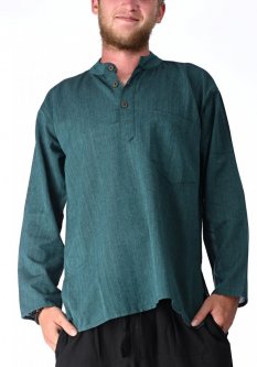 Košile Nepál / ETNO KURTA smaragdově zelená