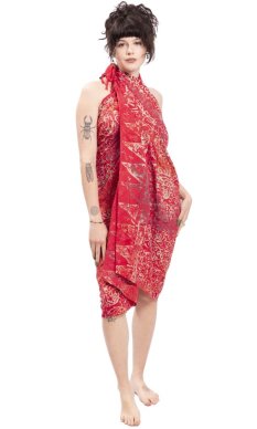 Sarong BALI BATIK czerwony XII.
