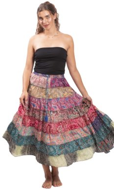 Volánová sukňa v etno štýle multicolor LXXXV.